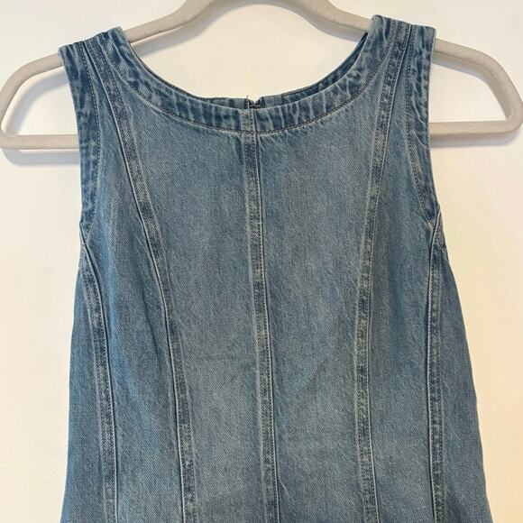 NWT Madewell Circle Mini Dress: Airy Denim Edition Ashbury Wash Size Small - Picture 5 of 9